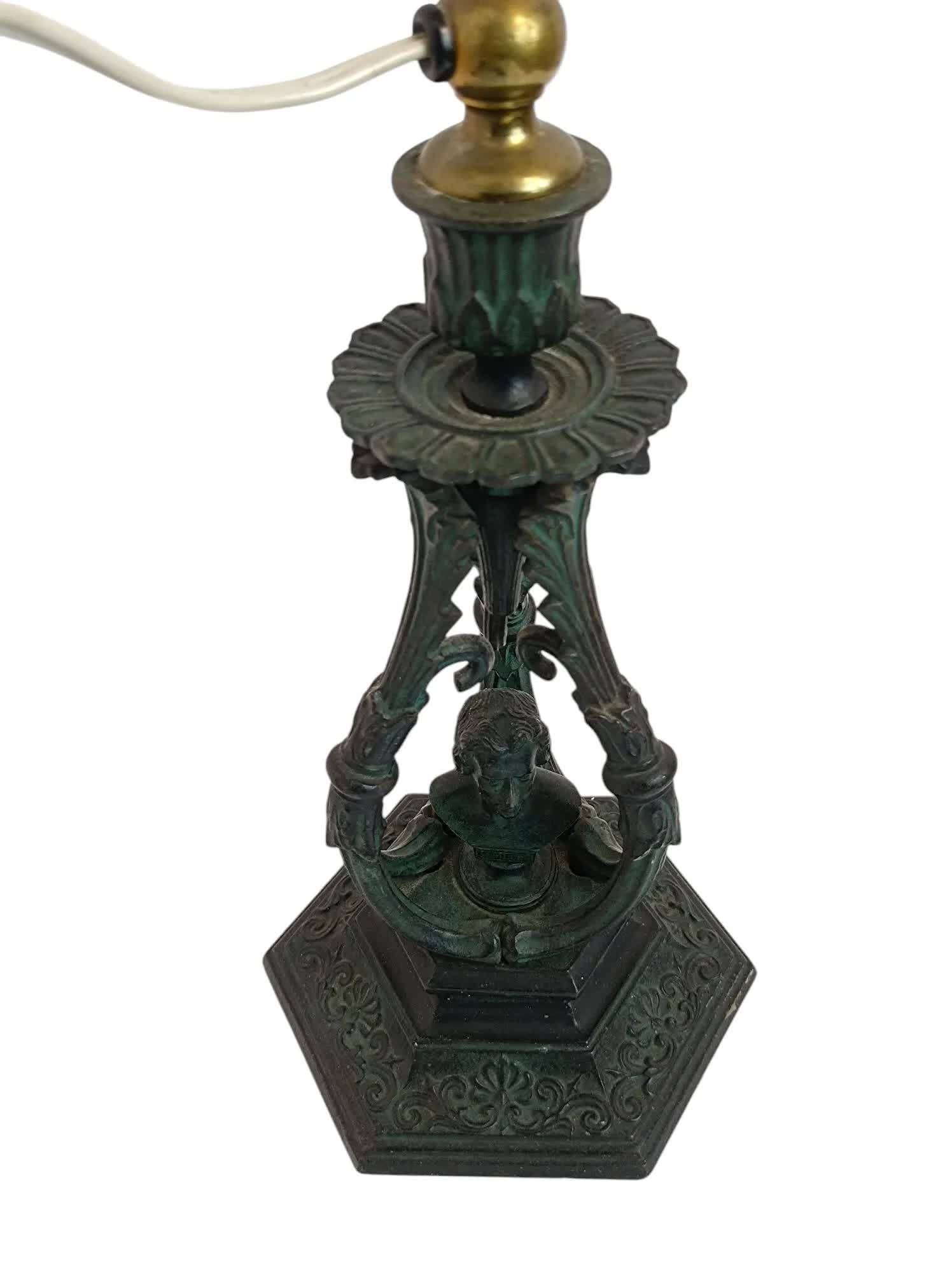 Chandelier lamp Schiller, cast iron and brass, Germany 19th century