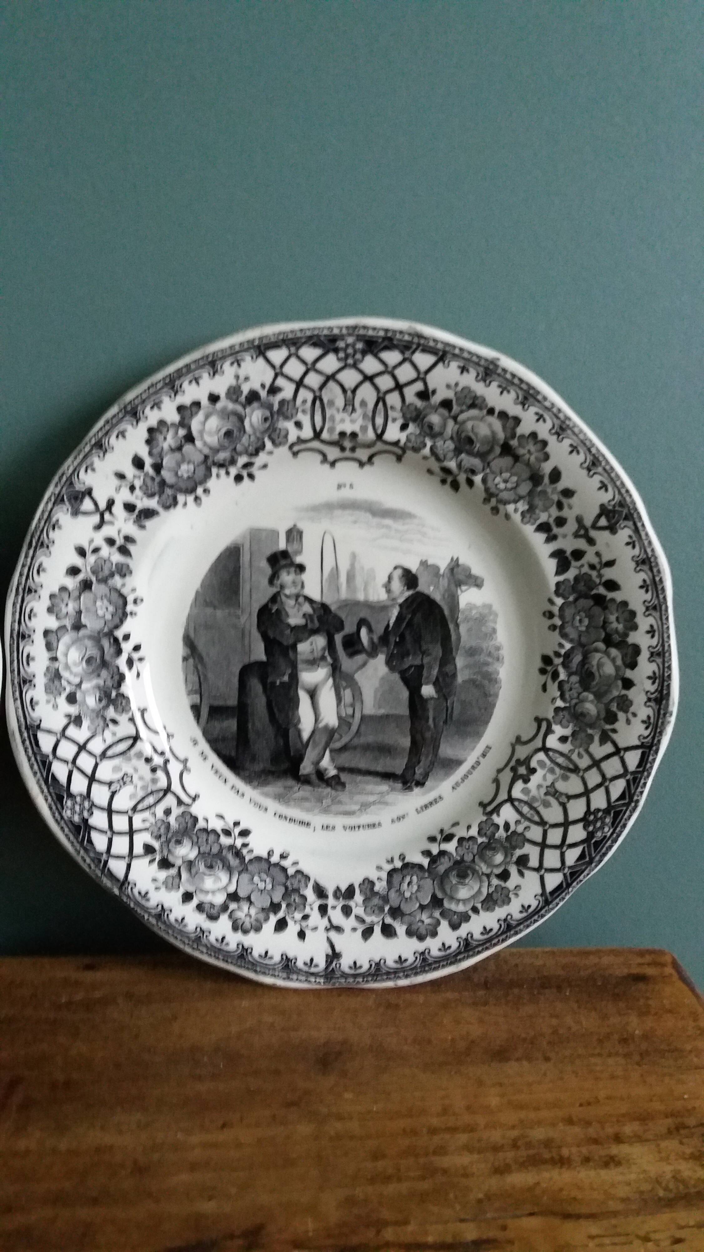 Talking plates Creil and Montereau transport theme