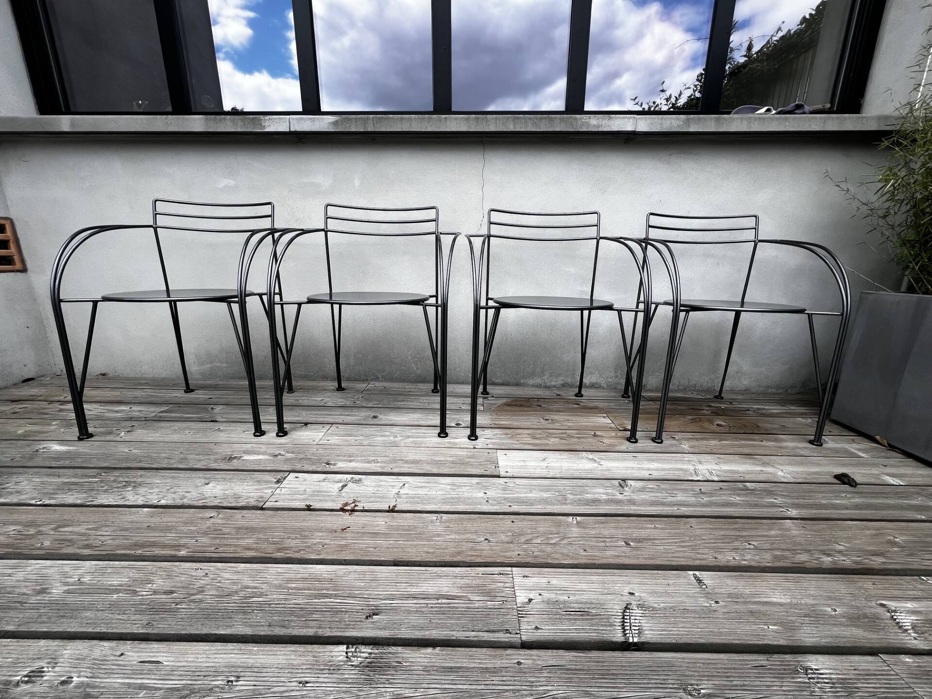 Suite de 4 fauteuils "Lune d'Argent" – Pascal Mourgue – Fermob