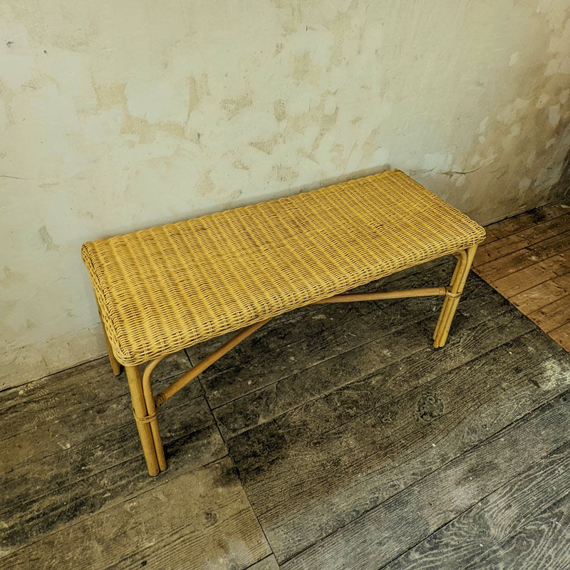 Rattan and wicker bench