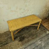 Rattan and wicker bench