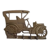 Tea towel holder or brass wall key holder in jalopy shape