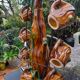 Carafe and 7 glazed ceramic cups of vintage Vallauris 60