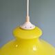 Vintage yellow opaline pendant light, 70s