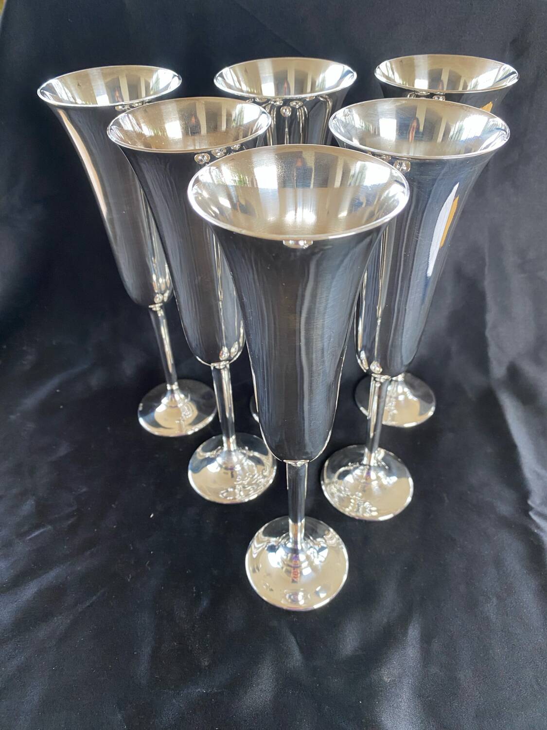 Lot of 6 silver metal cups