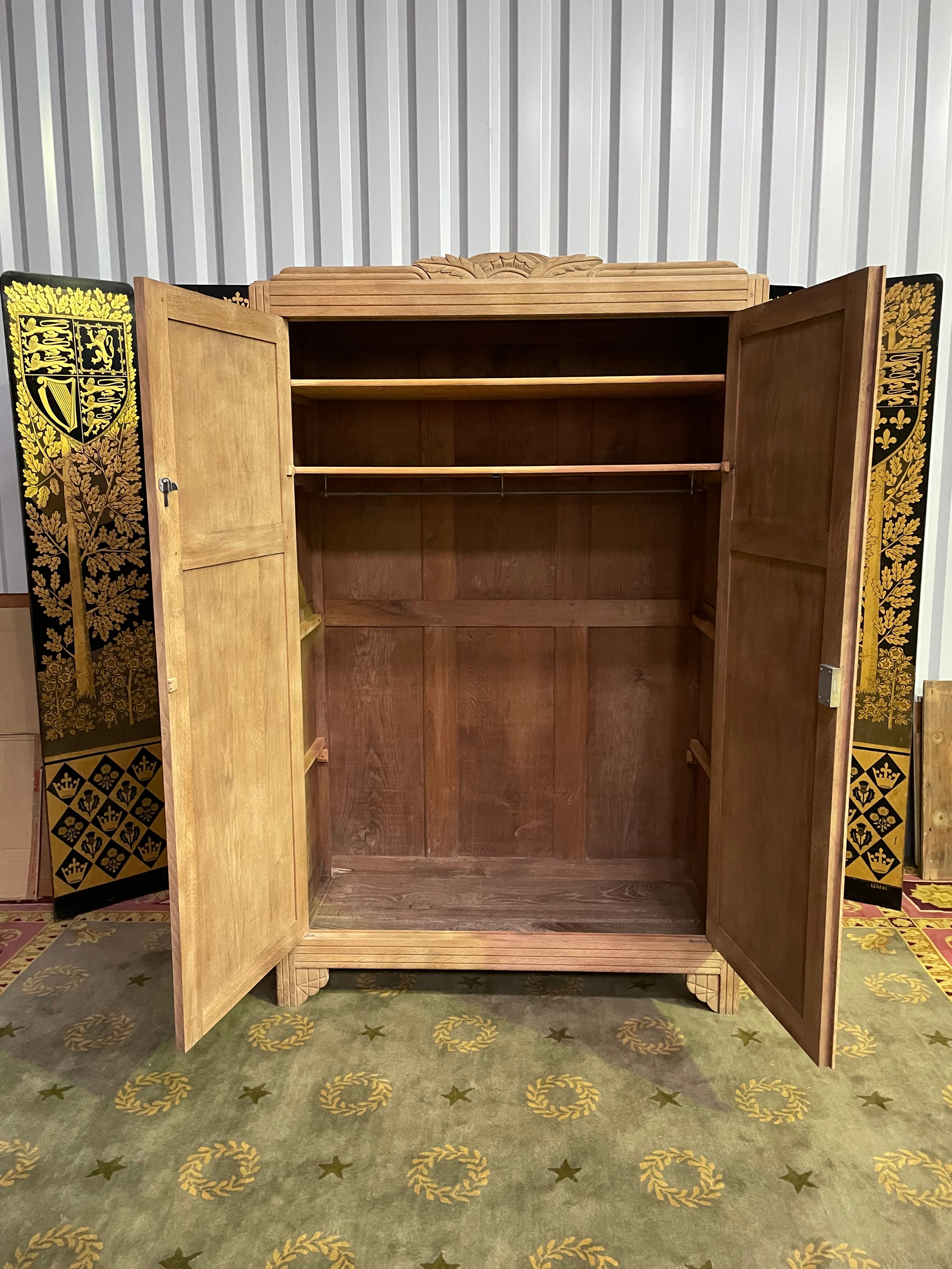 Wardrobe -Art Deco solid oak