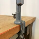 Industrial Grey Enamel Gooseneck Desk Lamp from Siemens, 1950s