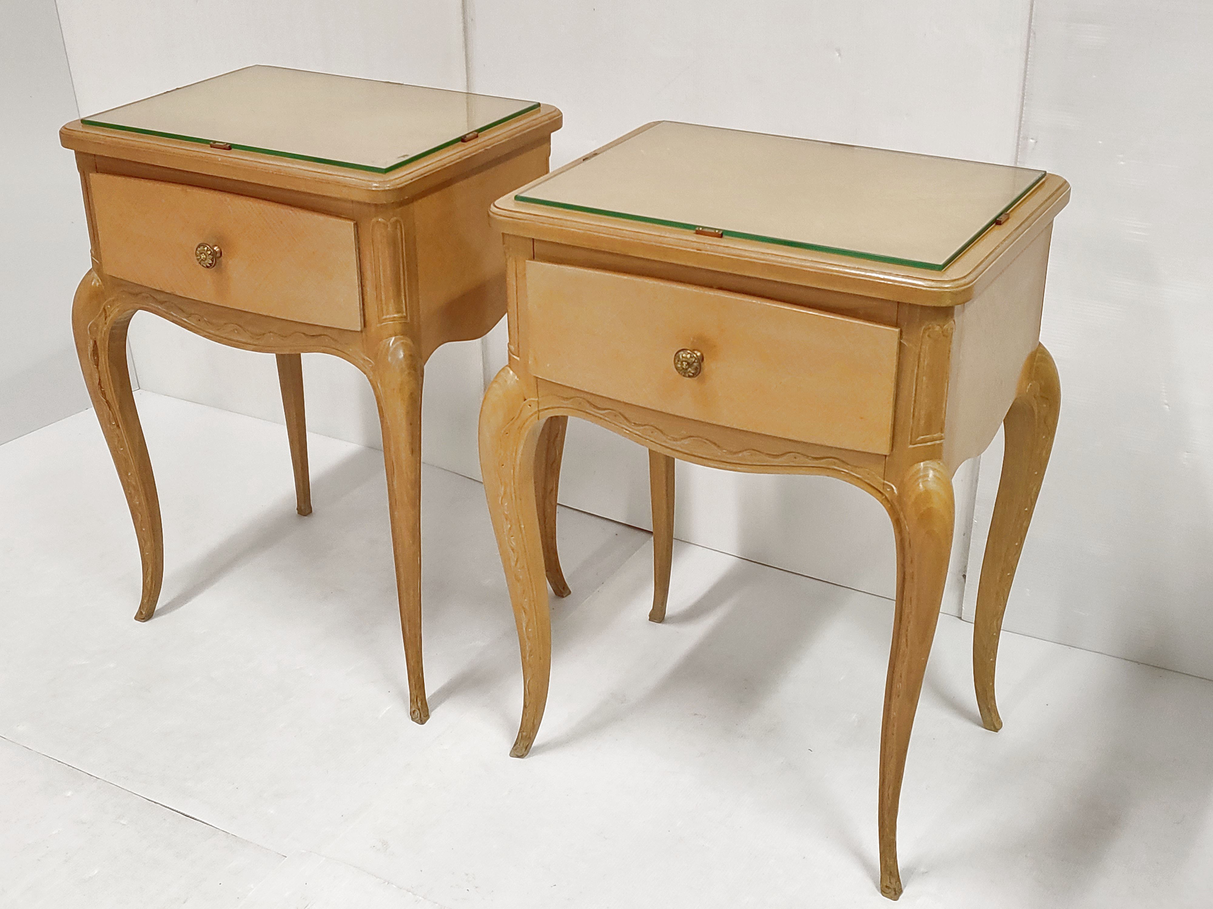 Pair of vintage 1940 bedside tables
