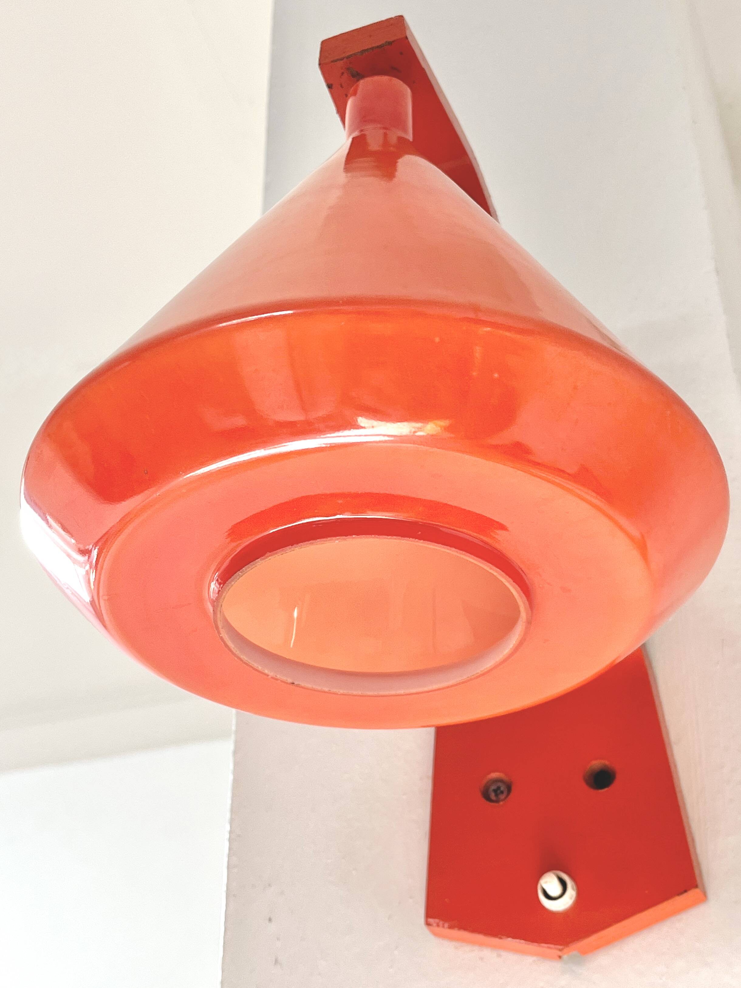 Philips Louis Kalff wall lamp opaline orange