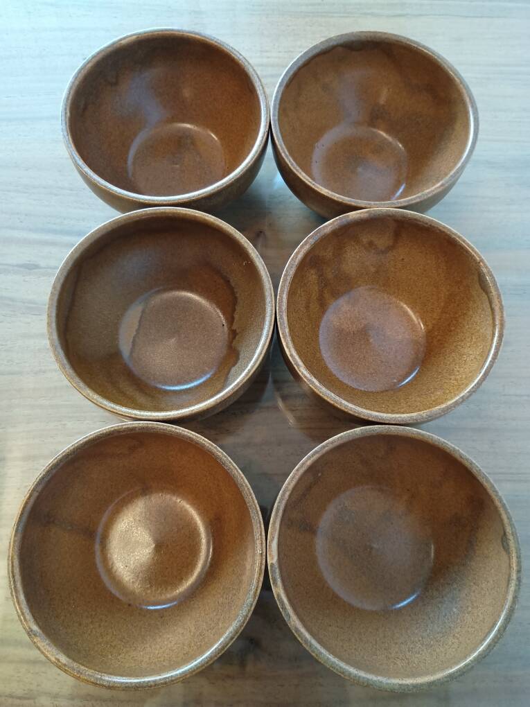 Set of 3 small vintage stoneware bowls from Digoin.