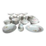 Old service tableware floral decoration 89 pieces