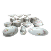 Ancien service vaisselle décor floral 89 pièces