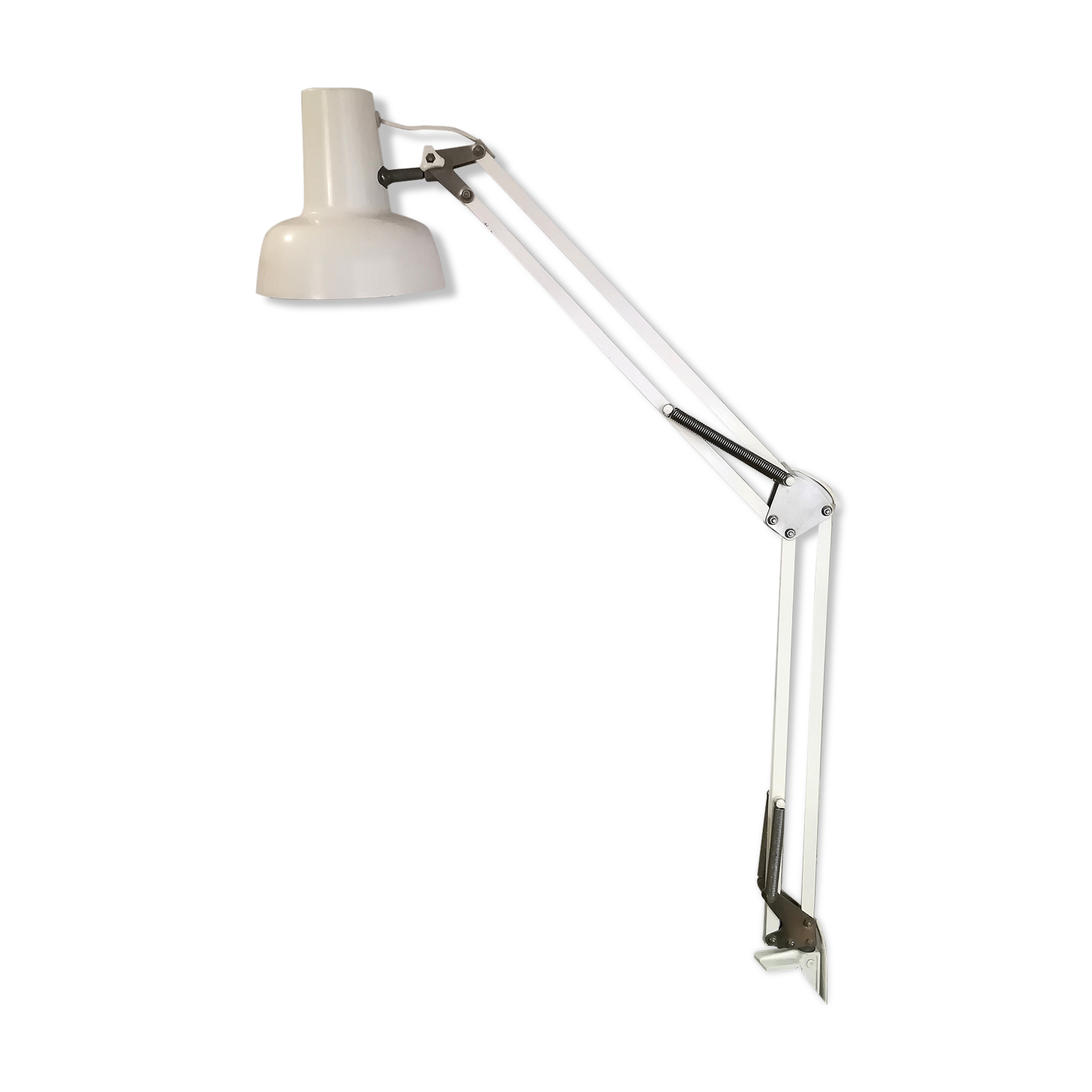 80 years white metal architect lamp