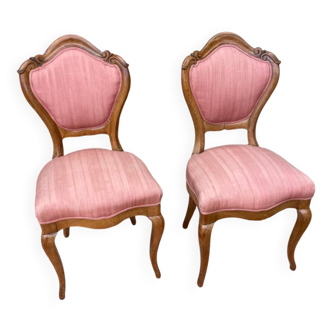 Pair of antique pink armchairs