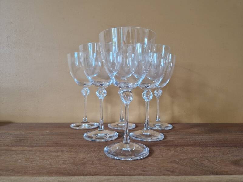 Daum France - Série de 6 verres à eau n°2 en cristal - Modèle Boléro - 17,7