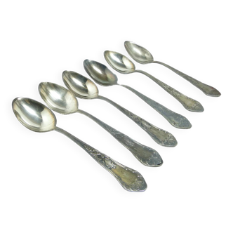 Aleksandria tea spoon set, Baroque, silver-plated brass, Poland, 1970s.