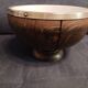 Victorian era silver-plated bowl with oak wood.