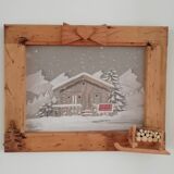 Decorative frame with chalet atmosphere