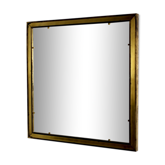 1960s Brass square mirror.