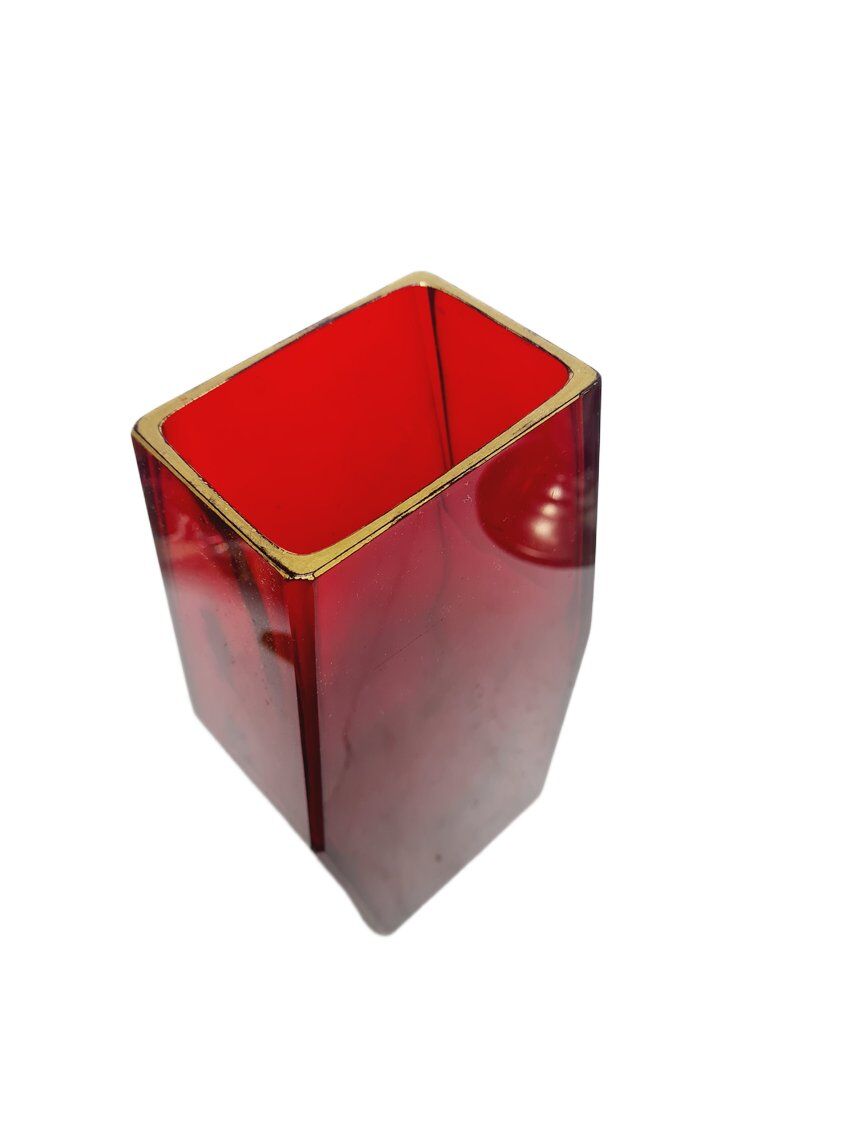Art Deco glass vase by Joseph Hoffmann from Moser, Czechoslovakia, 1930s