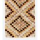 Vintage Hand-Knotted Tulu Runner Rug with Geometric Diamond Design in Cream, Brown and Orange, 100% Wool