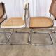 Set of 4 vintage cesca dining chairs / 2 brown 2 white / cane seat mid-century