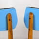 Vintage blue Formica & wood chairs, 1960s, set of 2