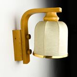 Cocoon wall lamp, resin and pine, Italy, Circa 1970's