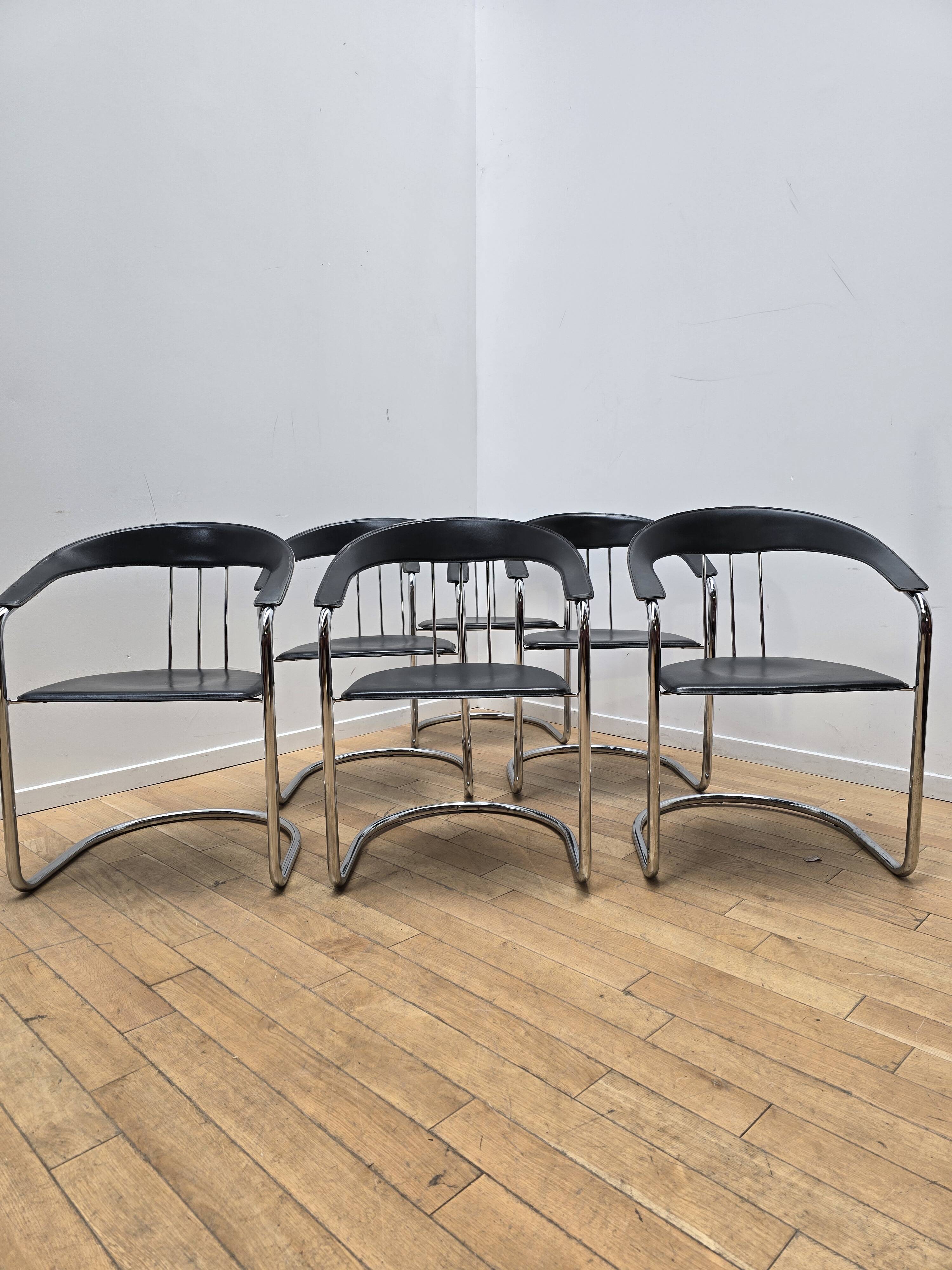 Set of 6 designer chairs from Italy.