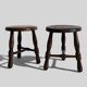 Mid-Century Chestnut Wood Stools Attributed to Charles Dudouyt, 1950s