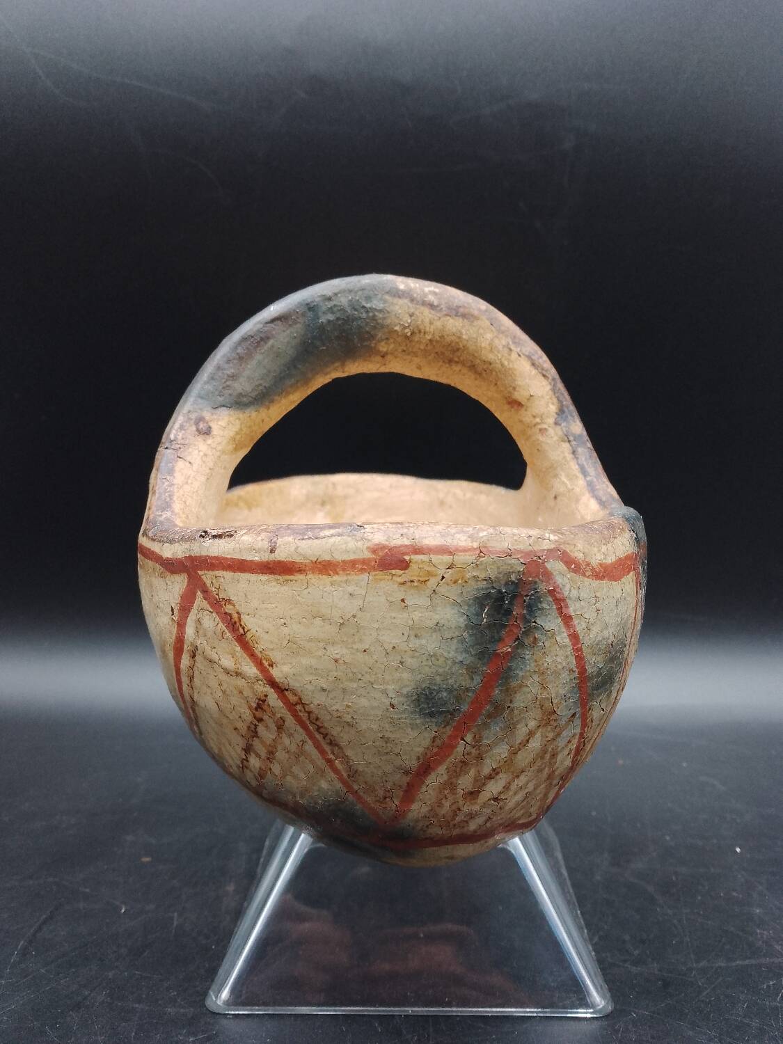 Berber pottery Kabyle basket early 20th century AlgeriaTerracotta Ideqqi Takduht