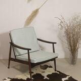 Scandinavian armchair 1960 curved armrests