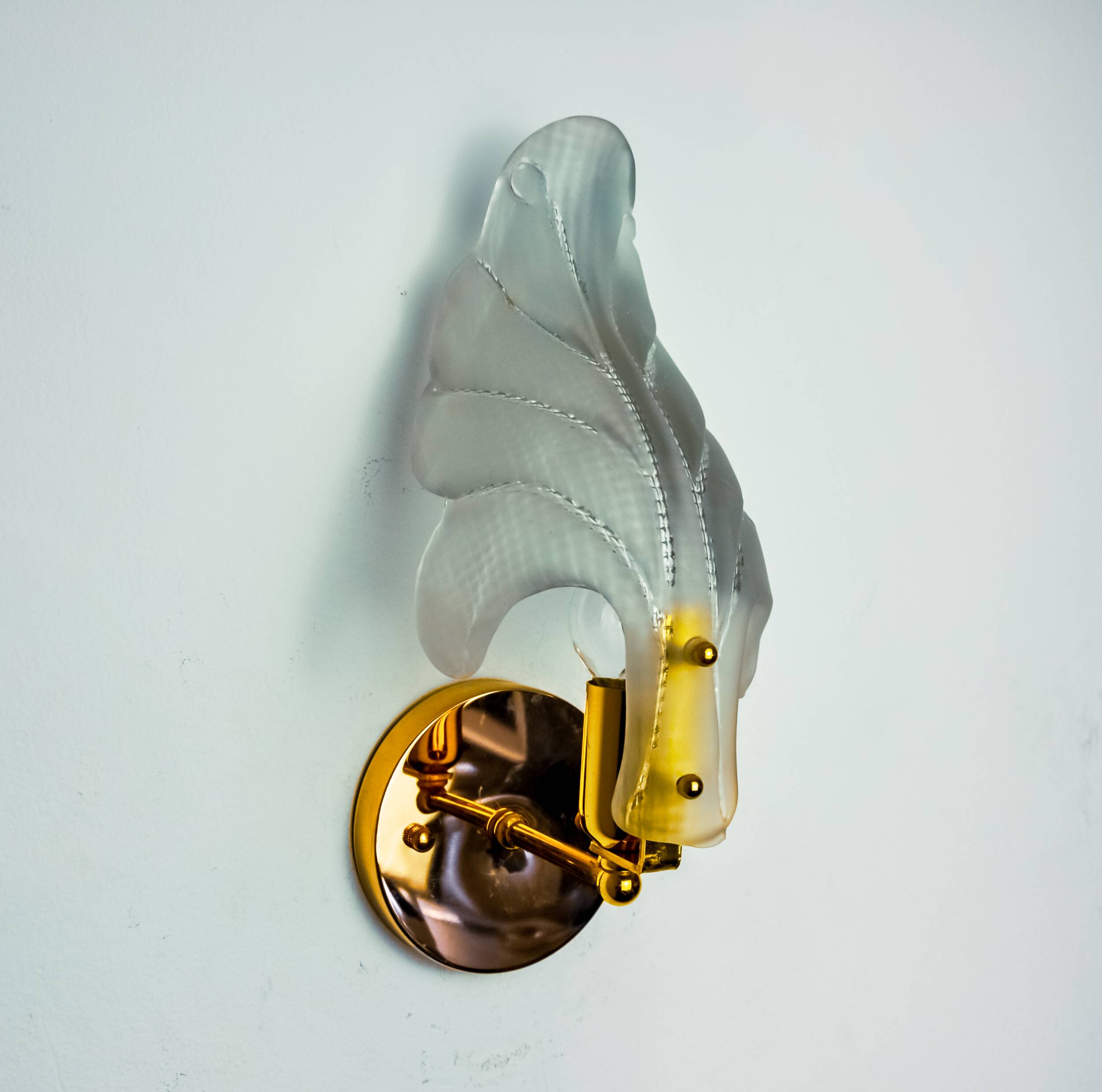 "Leaf" wall lamp by Carl Fagerlund, Murano glass, Germany, 1970