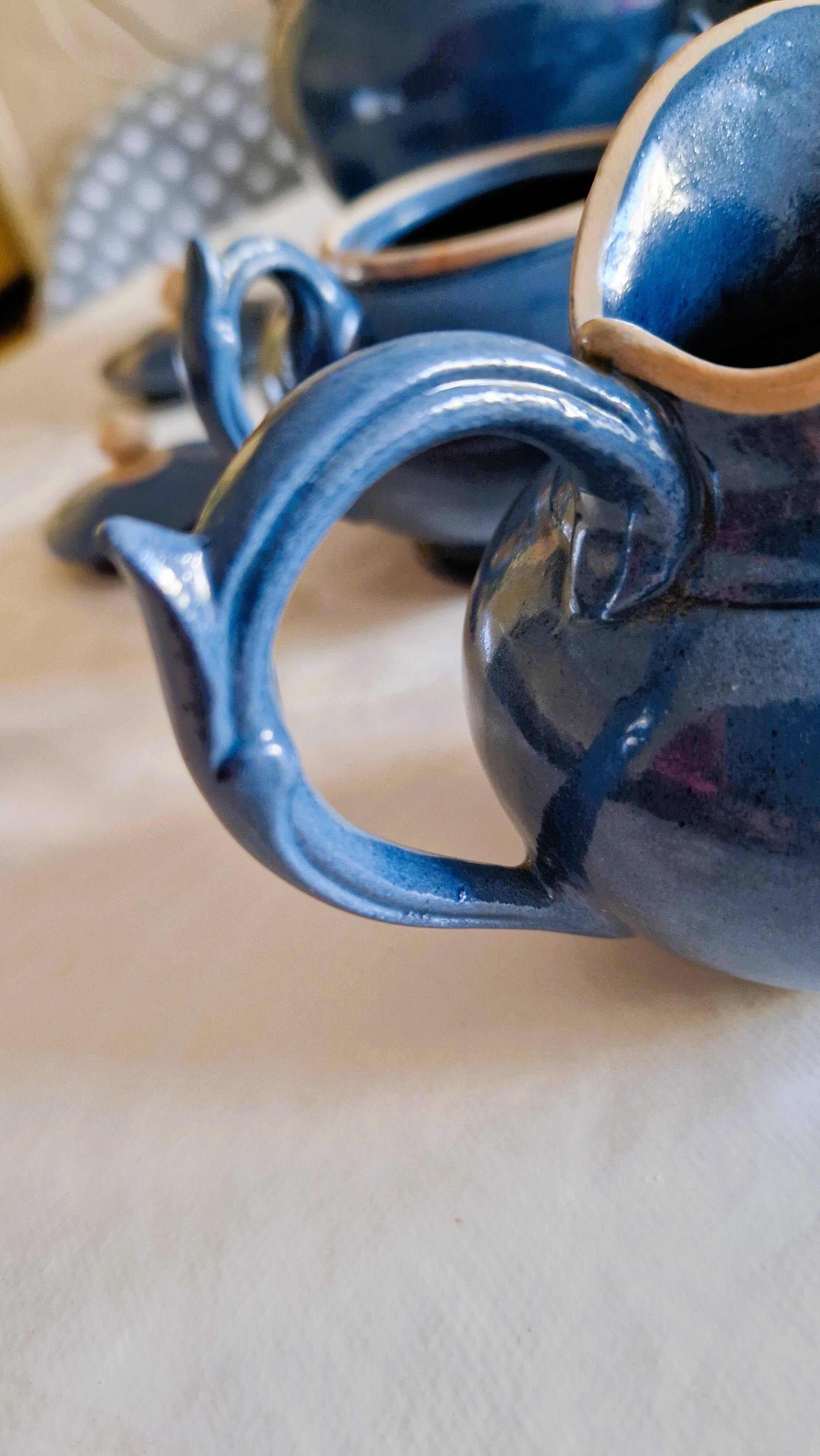 Ceramic tea service from the Pichon factory - Uzès