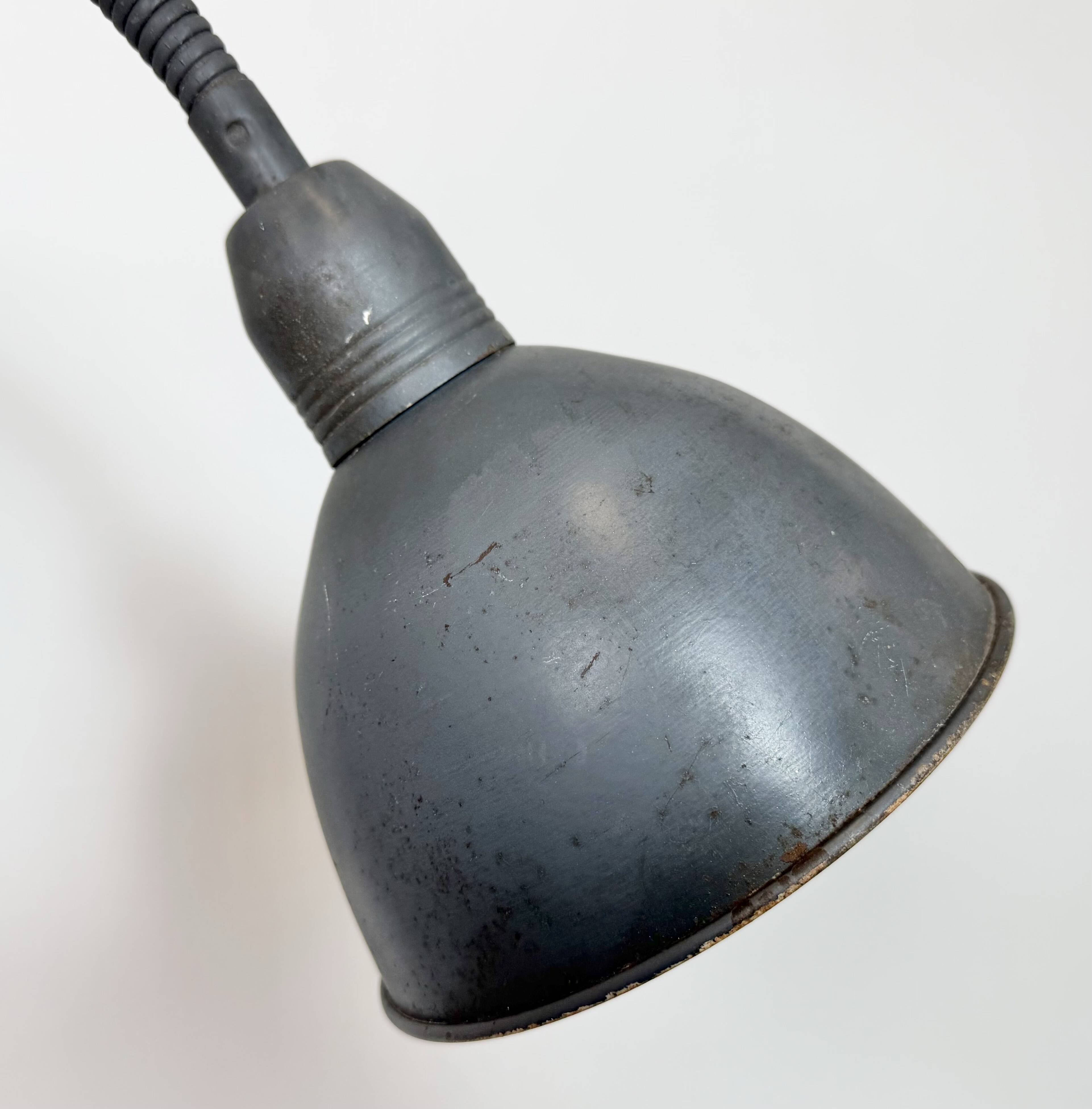 Grey Industrial Gooseneck Scissor Wall Lamp from Elektroinstala, 1960s
