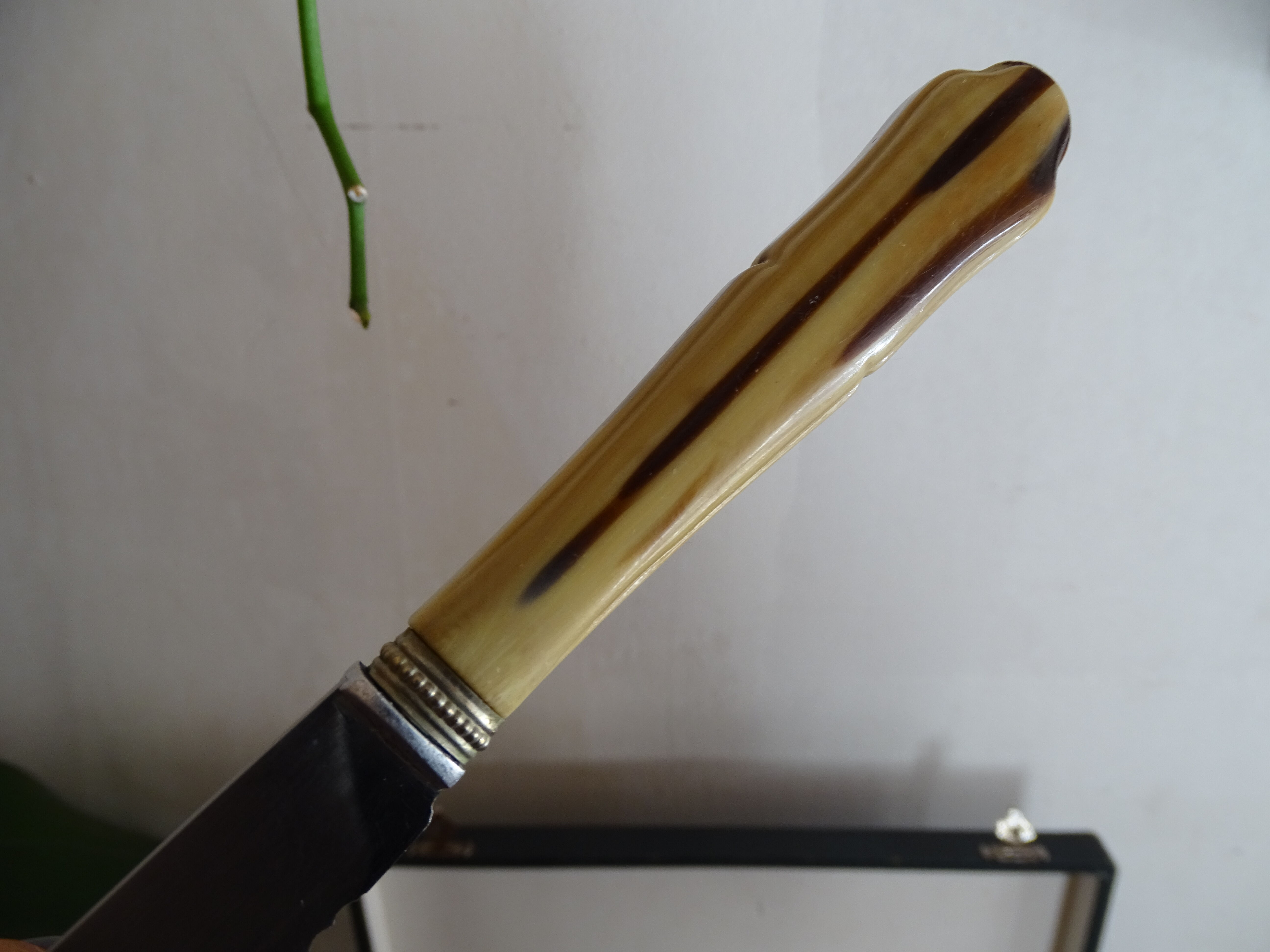 12 Art Deco knives stainless steel and bone 1930 in case
