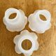 Set of 3 Antique Glass Frosted Shade Tulips - Wheat Ear Pattern