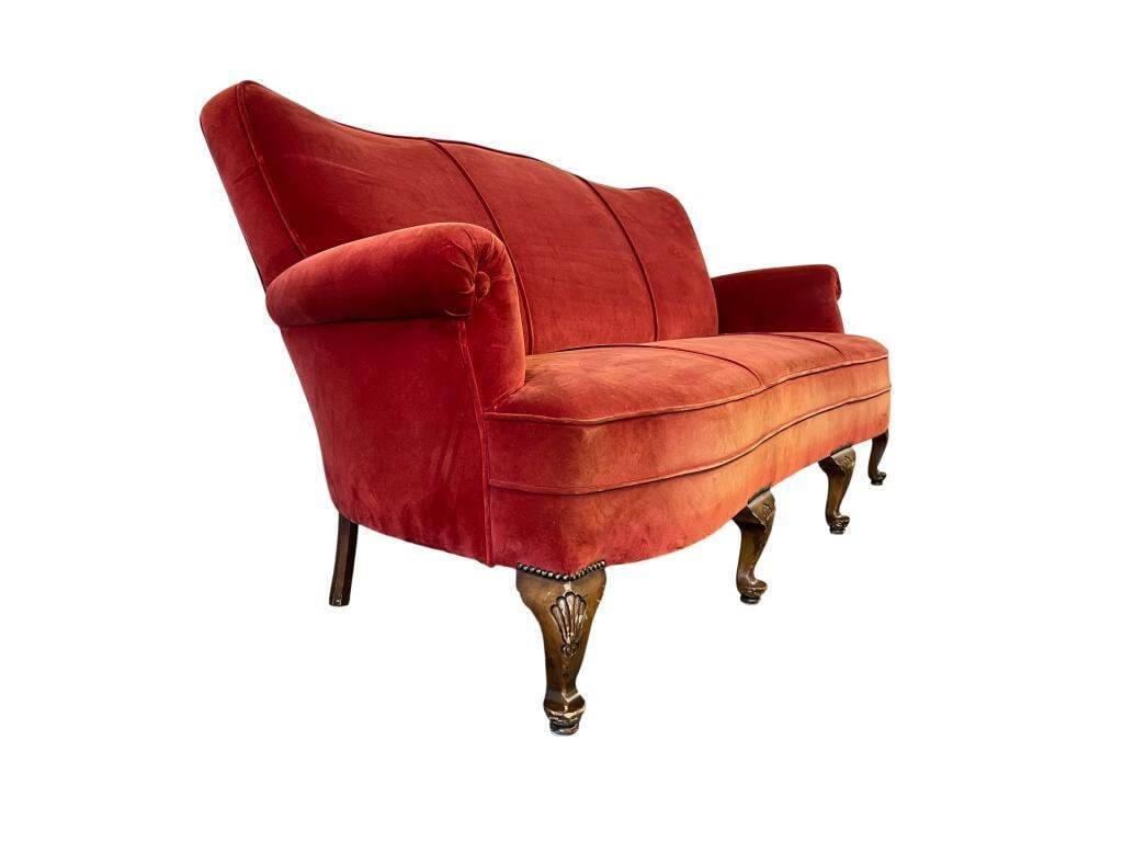 Vintage red baroque armchair / three-seater / sofa / armchair