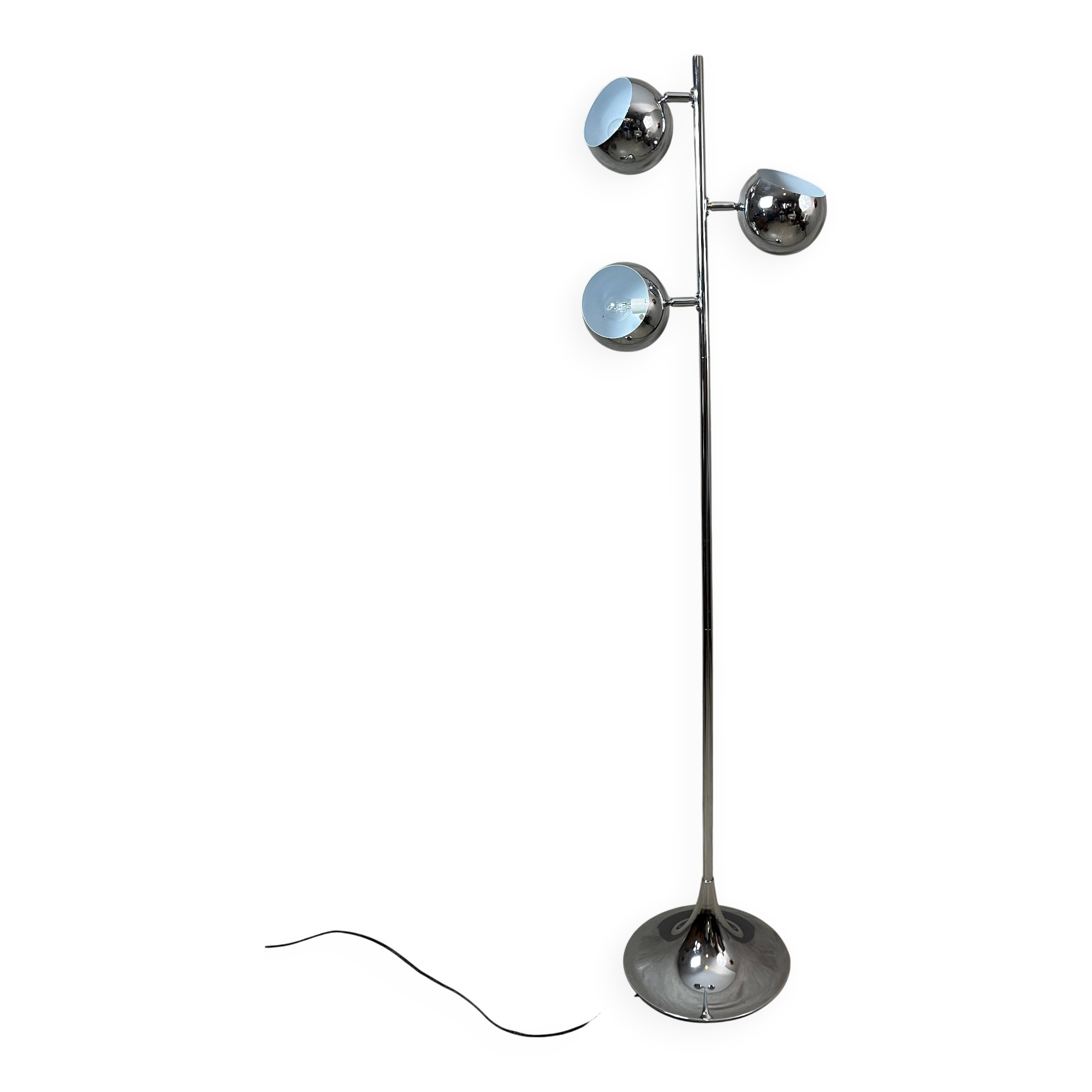 Vintage chrome metal floor lamp