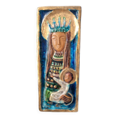 Panneau en céramique peint à la main représentant la Vierge Marie et Jésus, Italie