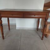 Wooden desk, leather top, extensions