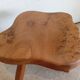 Freeform elm burl tripod coffee table