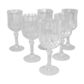 Series of 6 white wine glasses Porto crystal of Arques model Longchamp