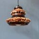 Brown and beige West Germany ceramic fat lava pendant lamp