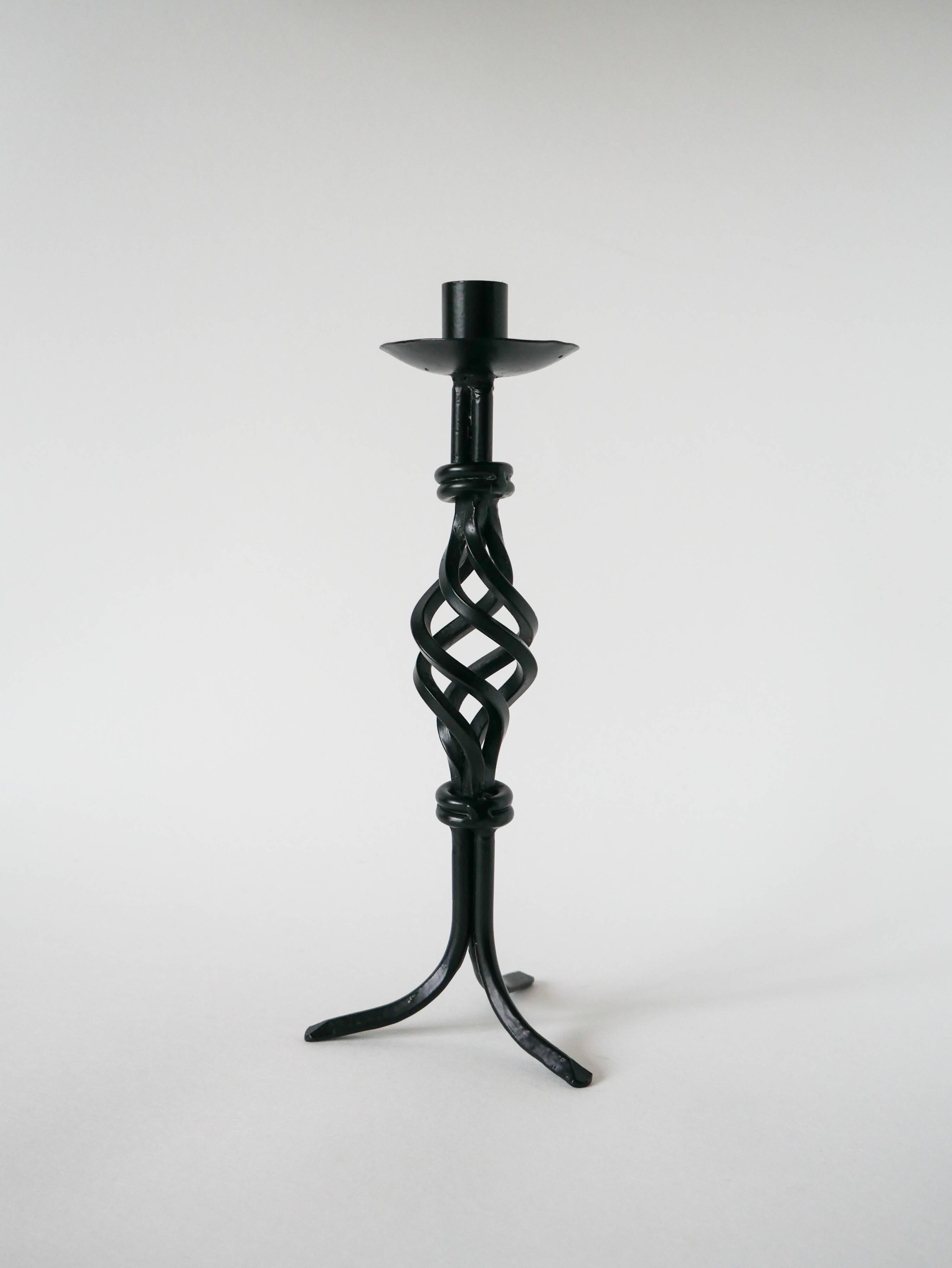 Wrought iron candle holder, Brutalist, 1970