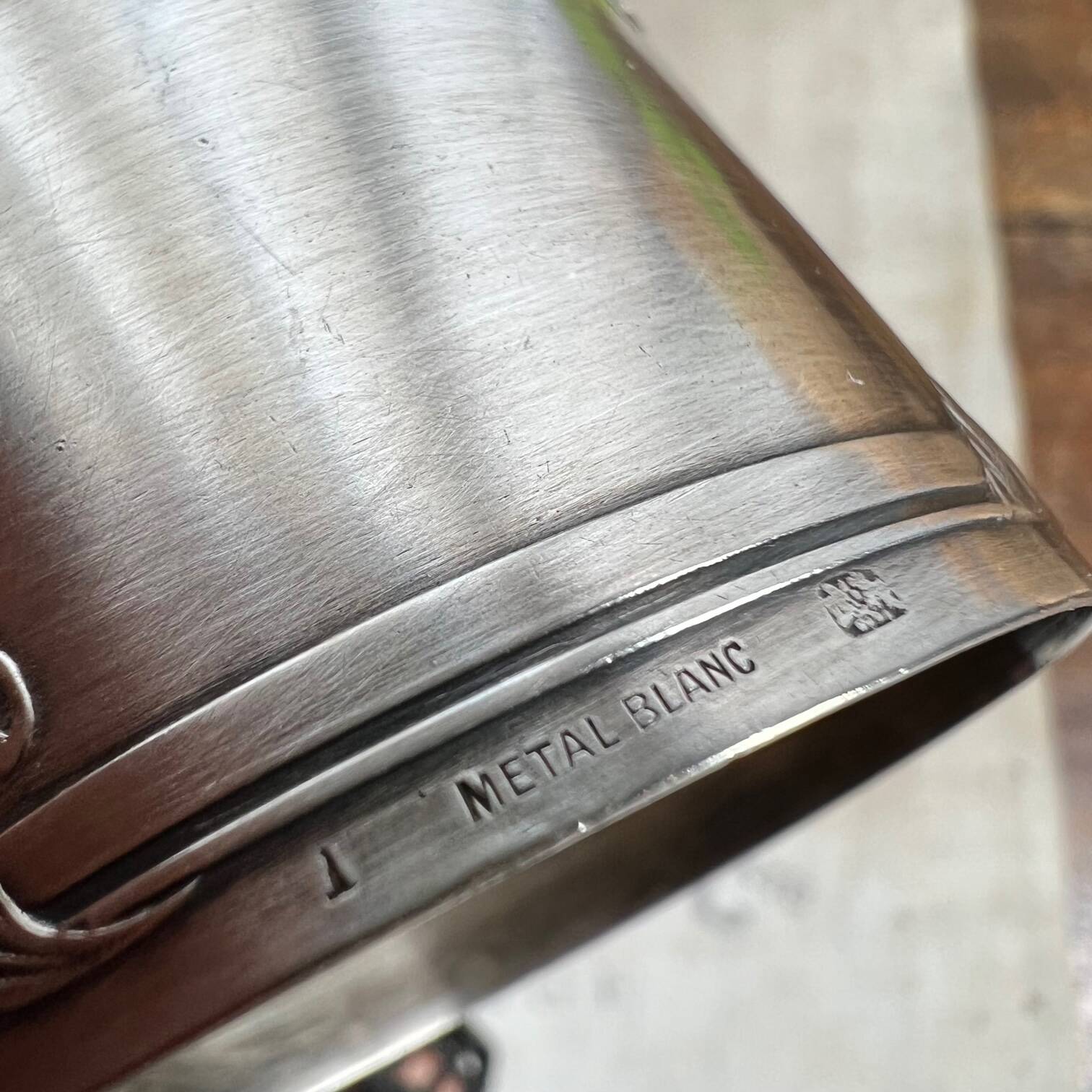 White metal napkin ring