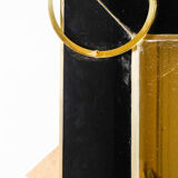 Mirror in black glass and brass trim 182x121 cm