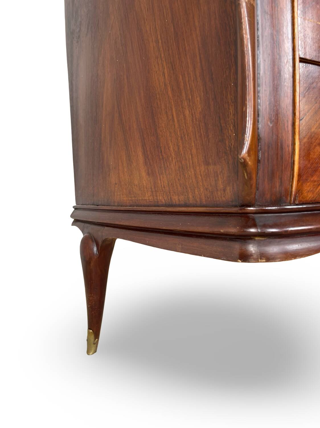 Commode en placage de palissandre avec plateau en onyx vert