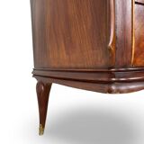 Commode en placage de palissandre avec plateau en onyx vert