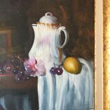 "still life with white pitcher" original acrylic on canvas